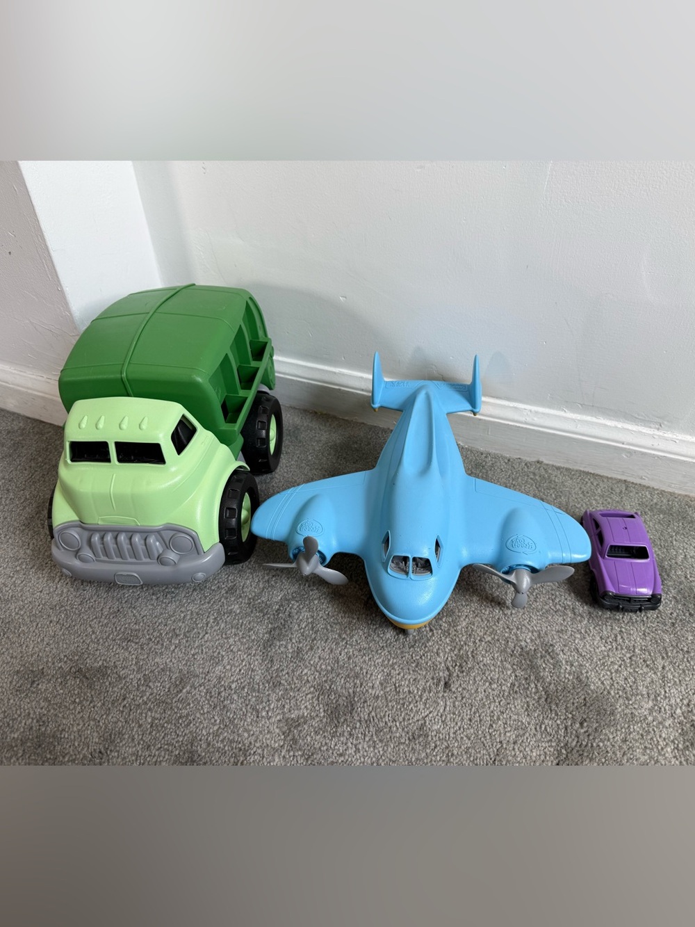Green Toys Garbage Recycling Truck - Cargo Plane - Purple Car